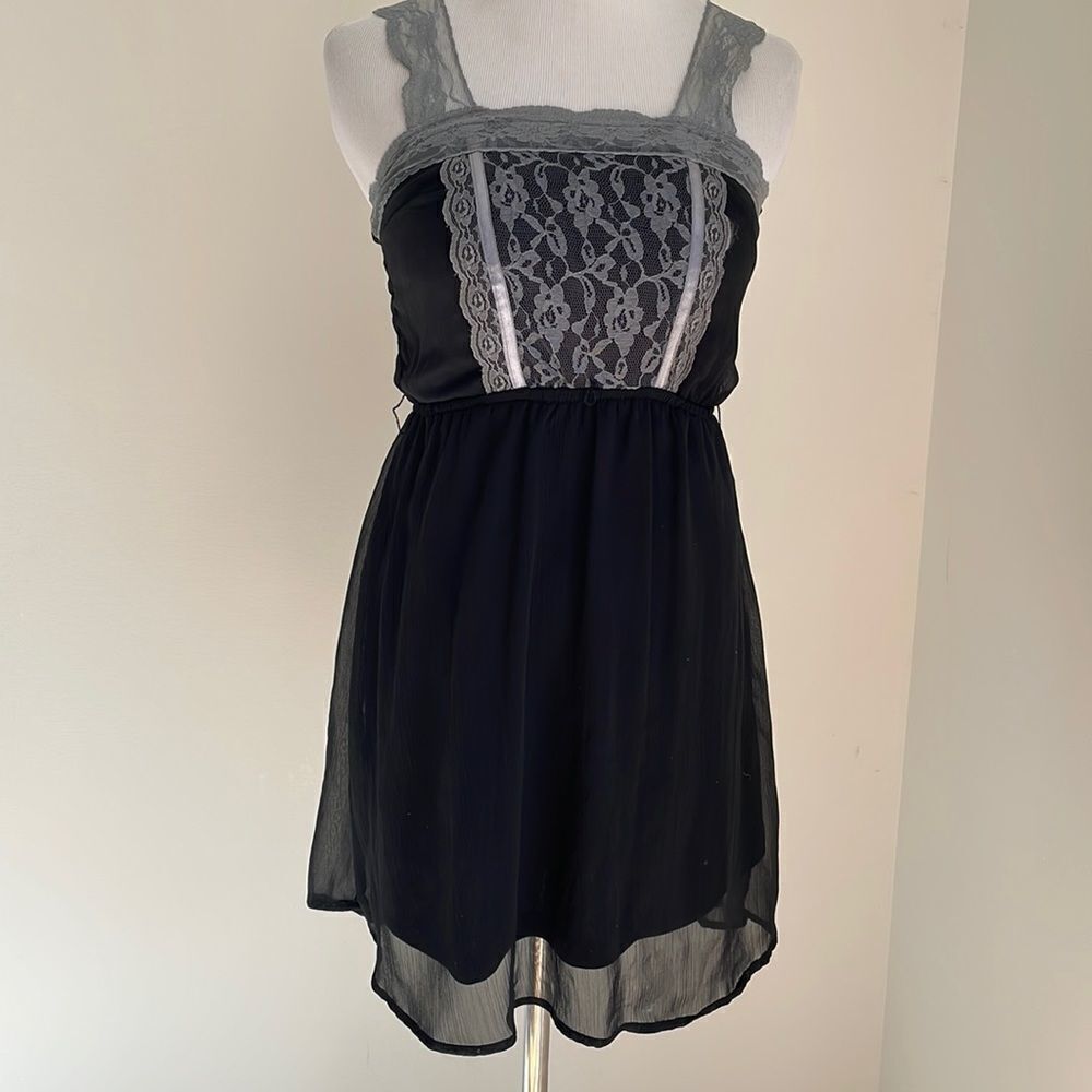 Black with Grey lace nighty / dress by Xhilaration size XS